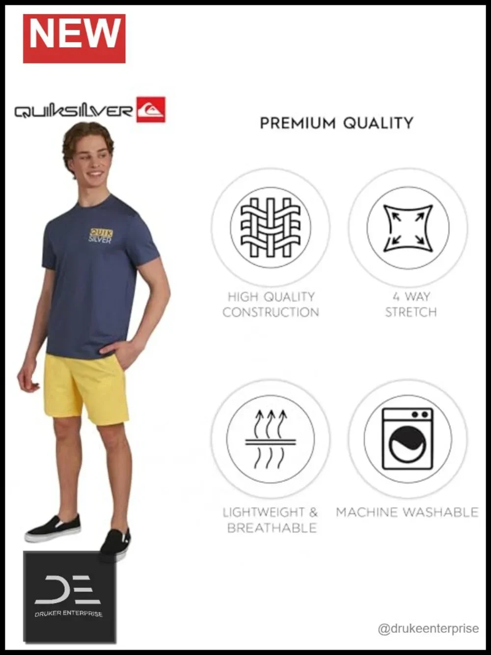 Men's UPF 50 Short Sleeve Rash Guard Sun Tee Swimwear
